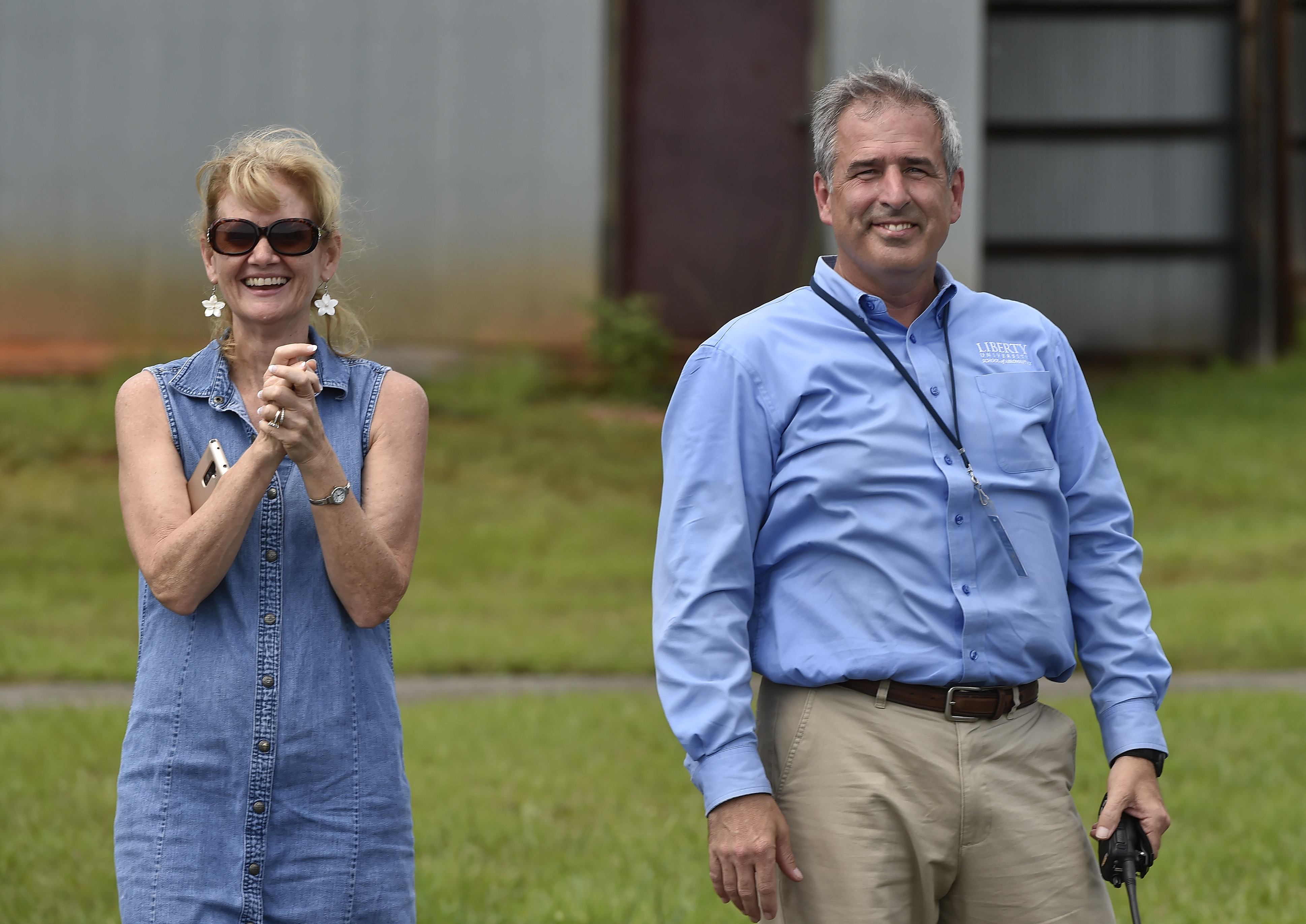 Tony and Patti Cihak smile after their son Joel soloed in a Cessna 150 with 5.4 flight hours under his belt.