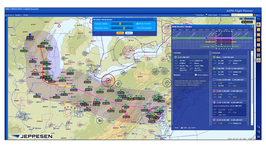 AOPA Flight Planner adds Weather Along Route tool.