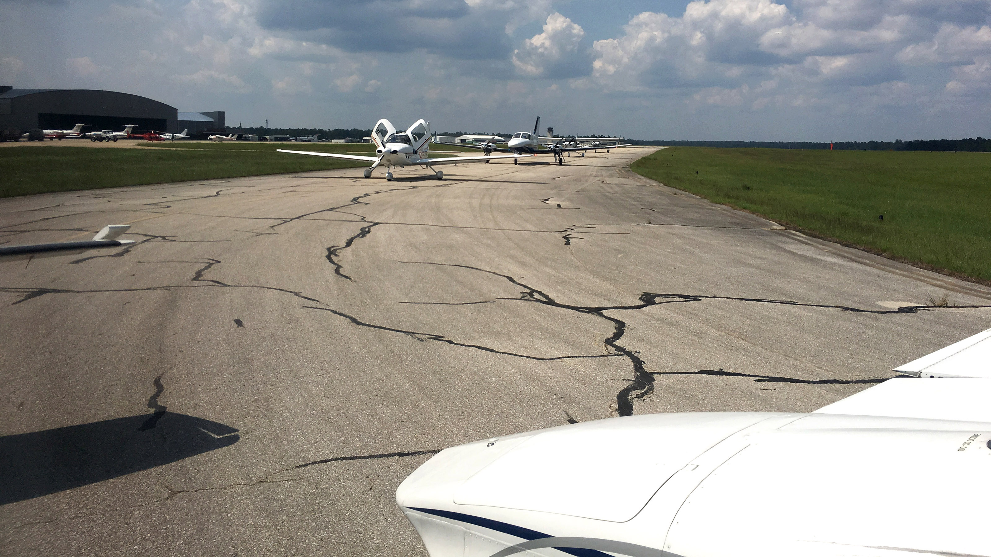 Flights awaiting departure clearances in Conroe, Texas. Photo courtesy of Robert Johnson.