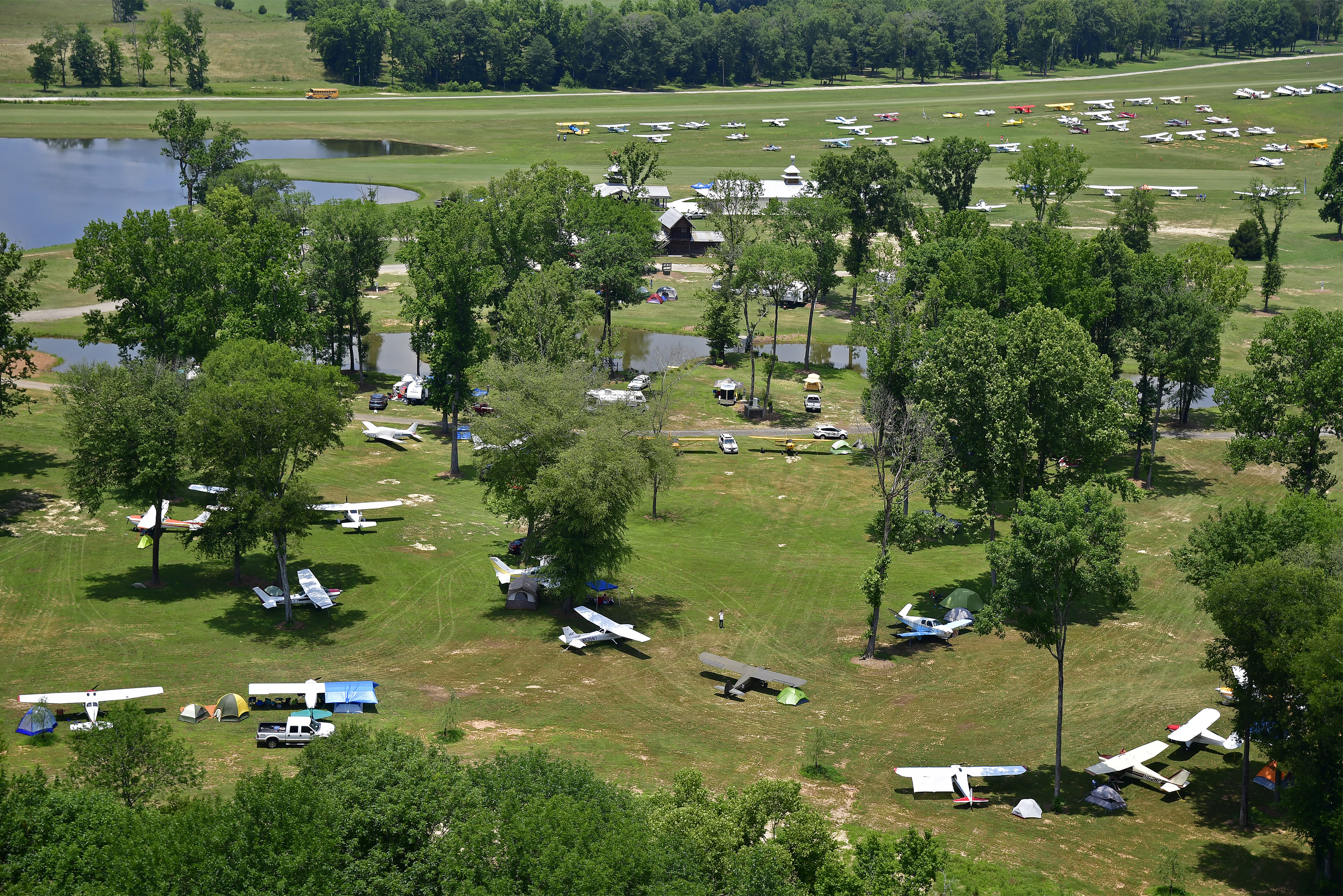 Pilots and attendees gather for the Young Aviators Fly-In at Triple Tree Aerodrome nestled among Woodruff, South Carolina, pines and hardwoods June 8 to 10. Photo by David Tulis.