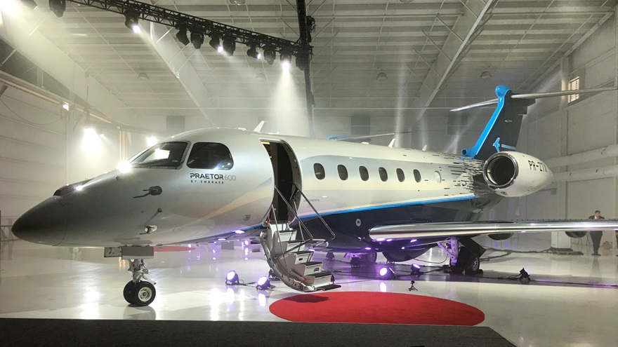 Embraer announced two new jets at the 2018 NBAA annual convention, including this super-midsize Praetor 600. Photo by Tom Horne.