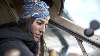 Leighan Falley is a mother, pilot, writer and artist who flies for Talkeetna Air Taxi. Photo by Mike Fizer.
