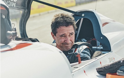 Michael Goulian of the United States returns from his flight during the finals at the sixth round of the Red Bull Air Race World Championship in Wiener Neustadt, Austria, Sept. 16. Photo by Balazs Gardi/Red Bull Content Pool.