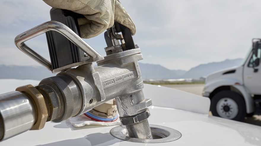 A very light jet being refueled. Photo by Mike Fizer.