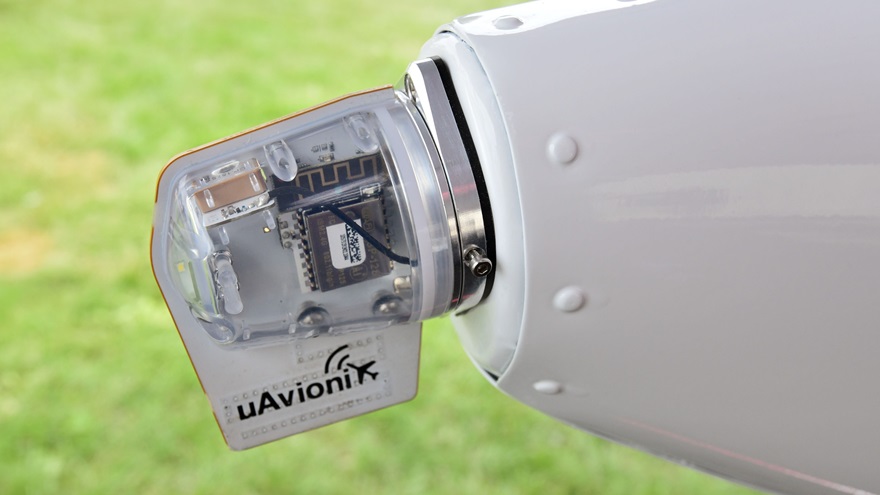 uAvionix displayed a tailBeacon mounted on an airplane at EAA AirVenture Oshkosh 2019. On Sept. 13 the product, already TSOed, received an STC that authorizes installation. Photo by Mike Collins.