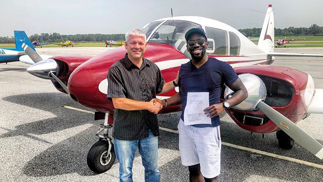 Melvin Williams adds a multi-engine rating to his aviation repertoire. Photo courtesy of Melvin Williams.