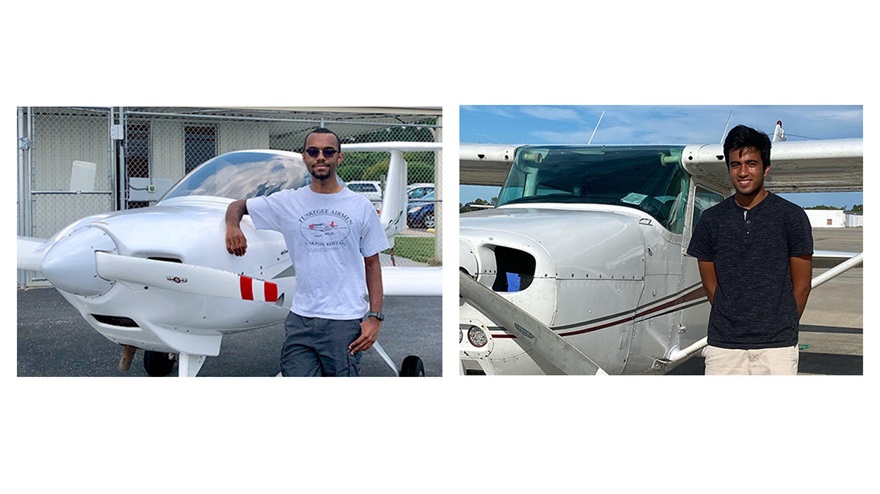 Edward W. Stimpson Aviation Excellence Award scholarship winners Lucas Dani and Mehul Dhillon were awarded flight training scholarships by the General Aviation Manufacturers Association. Photos courtesy of GAMA.