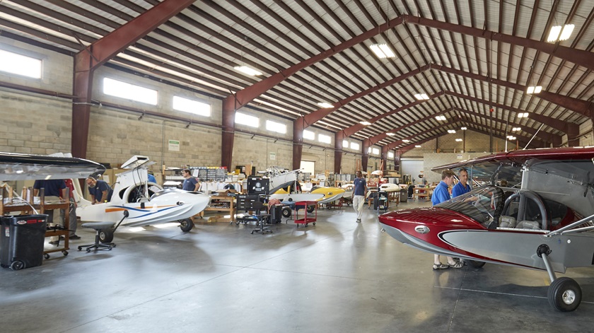 The SeaRey production  facility in Tavares, Florida, pictured here in 2019, has been closed while Progressive Aerodyne markets the company. Photo by Mike Fizer.