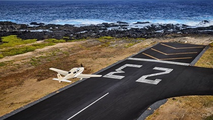 Where else can you lift off into the spray of pounding surf at the end of the runway?