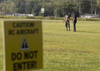 FPV (first-person view) aircraft were flown at an event in Stephentown, New York in August, which also drew traditional model aircraft enthusiasts. Jim Moore photo. 