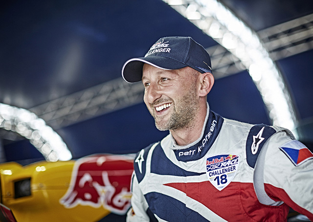 For the 2016 Red Bull Air Race season, pilot Petr Kopfstein of the Czech Republic is moving up from the Challenger Class to the Master Class with Slovenia's Peter Podlunsek. Photo courtesy of Balazs Gardi/Red Bull Content Pool.