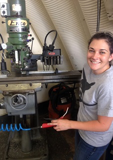 San Diego Miramar College airframe and powerplant student Genevieve Cindrich, working with maintenance equipment in this photo, has landed an internship with Delta Airlines in San Diego.