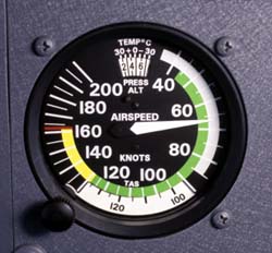 Photo of airspeed indicator