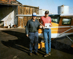 Gebhardt with a Young Eagle flight student. In addition to running the family sawmill and holding office as a state senator, Gebhardt has a small, part-time maintenance shop at Roundup Airport and instructs in his Cessna 150 and a 172.