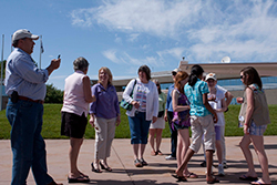 AOPA President Craig Fuller talked to Frederick area Girl Scouts and let them tour AOPA's Cessna Caravan.