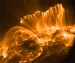 Photo showing solar flare 