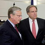 Cessna President, CEO and Chairman Pelton with AOPA President and CEO Fuller