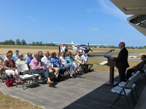 ribbon cutting ceremony at venice municipal airport