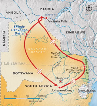 map of africa trip