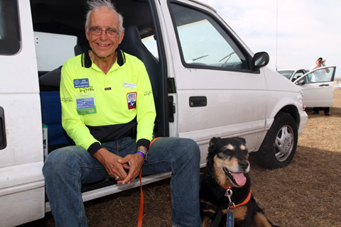 Greg Lawrence and his dog, Jenny