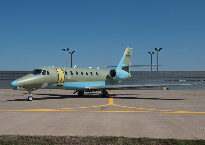 Cessna's updated Citation Sovereign features winglets that boost the top speed to 458 knots and contribute to enabling a direct climb to 45,000 feet while retaining short-field performance. Cessna Aircraft Co. photo.