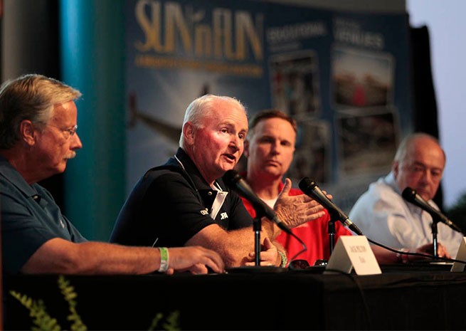 AOPA President Mark Baker fielded questions at the Pilot Town Hall.