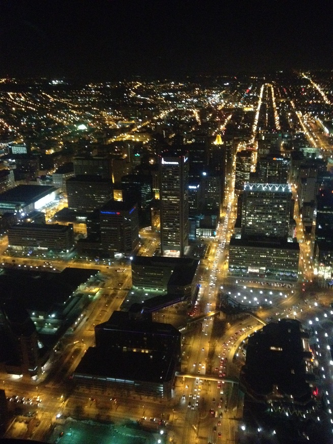 Baltimore's Inner Harbor at night