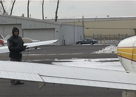 Scott Gentile capturing the sounds of a Piper Warrior.