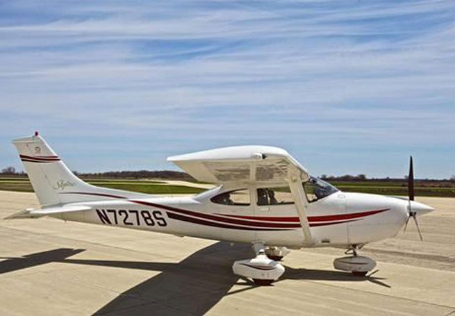 The Cessna 182S is one of three aircraft used by the Engineers Flying Club.