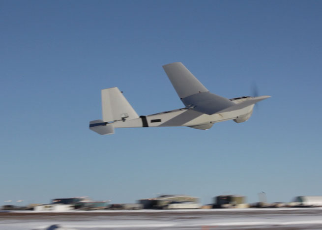 The Puma AE in flight in Alaska. Courtesy AeroVironment, Inc.