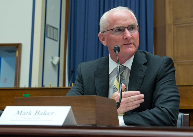 AOPA President Mark Baker briefs members of the House General Aviation Caucus June 17 on third class medical reform.