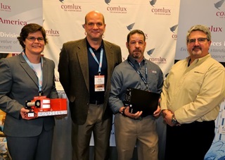 From left, Kim Stephenson of L-3 Aviation Products, Scott Brooks of Comlux, Adam Tsakonos of ICG, and Bruce Bunevich of Universal Avionics.