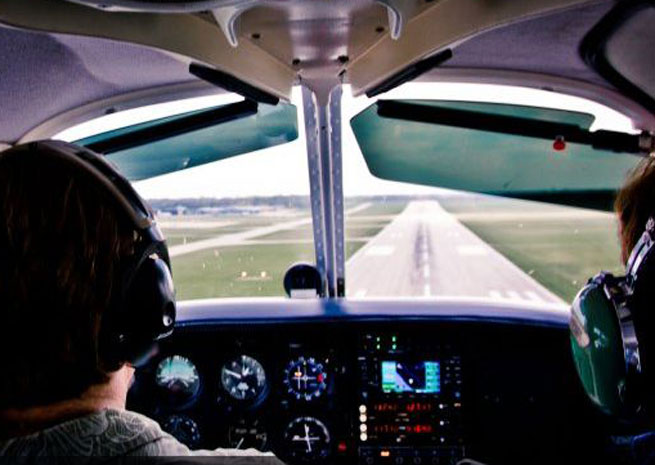 Stick and Rudder Flying Club members enjoy a flight.