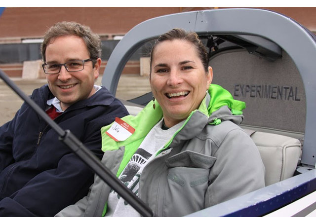 Michigan teachers and administrators had their introduction to general aviation flying during a day-long workshop at the Capital Region International Airport in Lansing, Michigan. Photo by Paul Flinsky.