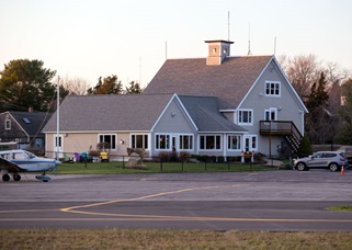 The terminal building was extensively renovated, though portions of an antique barn remain inside, the post and beam ceiling visible in the corner of the pilot shop.