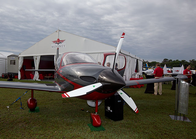 The Mooney M10J mockup on display at Sun ‘n Fun. 