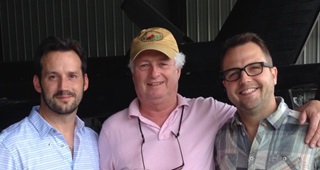 Left to right: Henry Saine, Rinker Buck, and Colin Ebeling. Saine and Ebeling want to make a film version of Buck's memoir, "Flight of Passage."