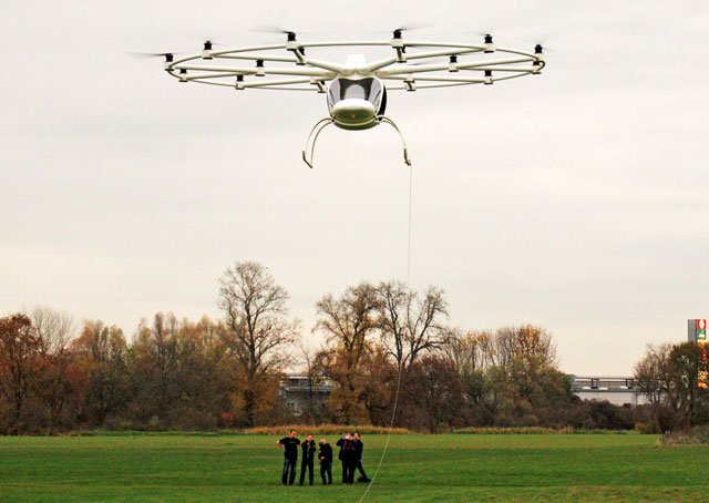 The Volocopter VC200 prototype in action. Photo courtesy of e-volo GmbH.