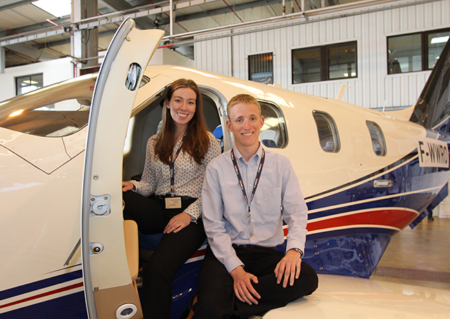 The recipients of the 2015 EAA/Daher International Scholarships, Dana Atkins and Mitchell Rufer, are attending EAA AirVenture as part of their aviation experience.