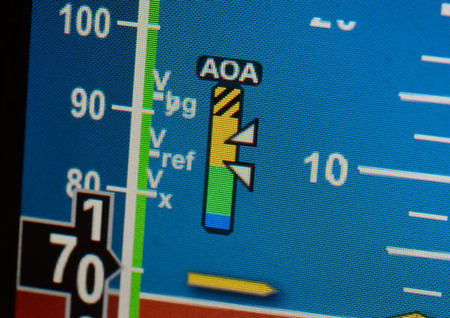 Aspen Avionics' PFD shows angle of attack display.