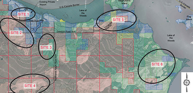 The Lake of the Woods County Board has selected site No. 3 for the location of a new general aviation airport in northern Minnesota. Image courtesy Lake of the Woods County Board.