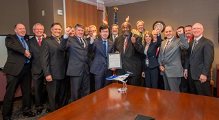 Honda Aircraft celebrates provisional type certification of the HondaJet March 27. Photo courtesy of Honda Aircraft.