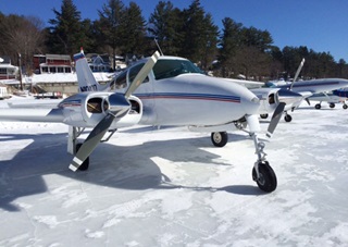 Alton Bay welcomed twin-engine aircraft among the crowd on Feb. 28. Photo courtesy of Paul LaRochelle.