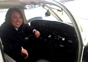 Allison Gordon, CCBC Aviation student. Photo courtesy of CCBC Aviation Academy.