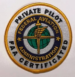 Jim Johnson sends custom embroidered pilot patches to new private pilots. 