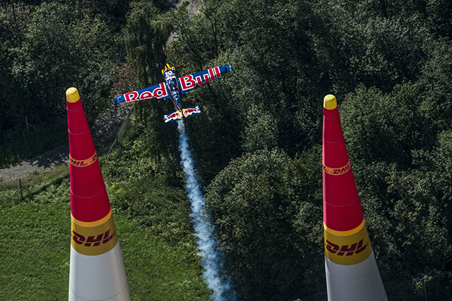 AOPA members attending the Fort Worth, Texas, or Las Vegas Red Bull Air Race events can talk to Red Bull pilots including Kirby Chambliss, pictured here performing in Austria. Photo by Joerg Mitter/Red Bull Content Pool.