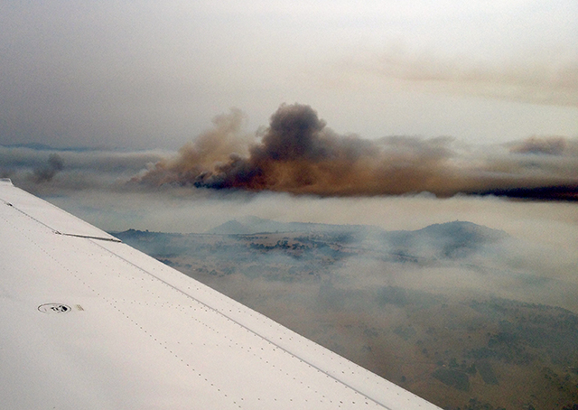 California's massive Butte fire obscures airspace near Craig Catto's propeller business in Jackson. Photo courtesy of Alex Alvarez