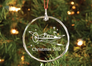 Sporty's 2015 Christmas ornament is a V-tail Bonanza. Photo courtesy of Sporty's.