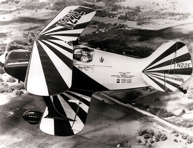 Betty Skelton in the cockpit of the Pitts S-1C Little Stinker.. Smithsonian Institute: http://airandspace.si.edu/explore-and-learn/multimedia/detail.cfm?id=1965