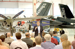 AOPA President Craig Fuller encourages pilots to "think outside the cockpit" for ways to entice people to learn to fly.